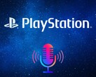 Banner med PlayStation-logotyp och podcast-symbol