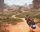 En bild som visar Kay Vess på sin speeder i Star Wars Outlaws.
