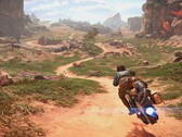 En bild som visar Kay Vess på sin speeder i Star Wars Outlaws.