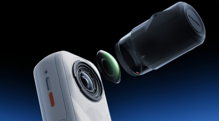 Insta360 X5 Satin White Limited Edition har stöd för utbytbara linser, till skillnad från DJI Osmo 360. (Bildkälla: Insta360)