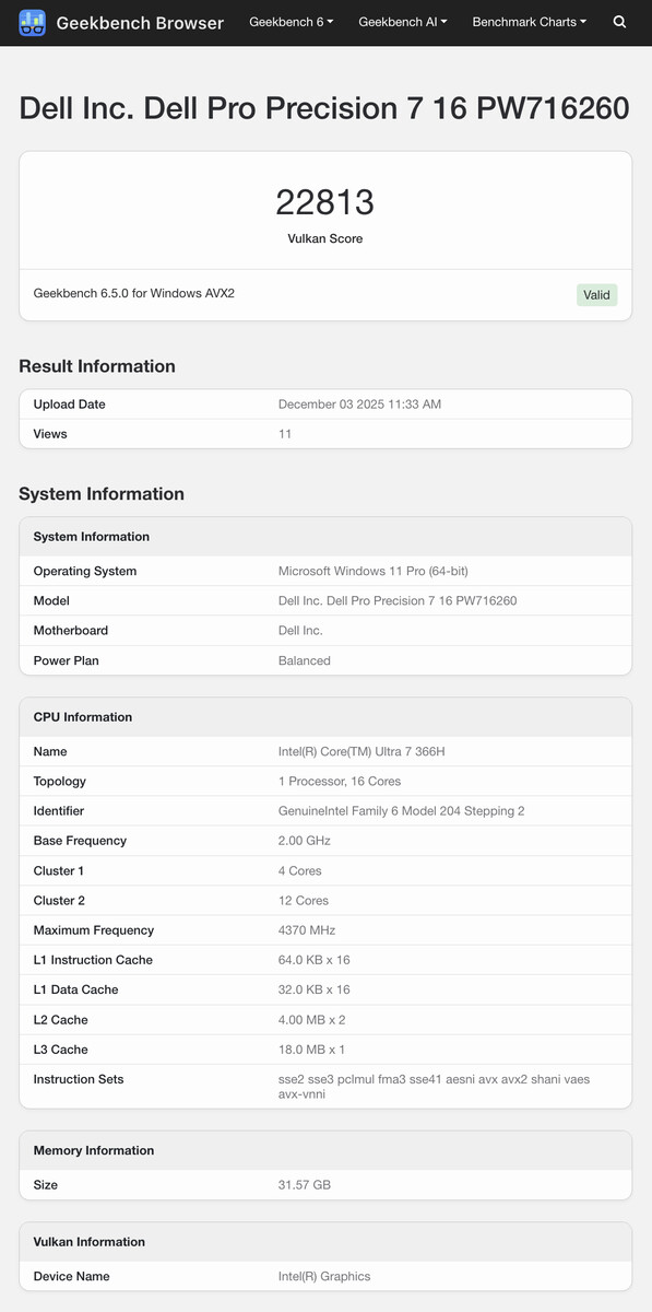 (Bildkälla: Geekbench)