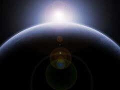 Bild som visar en planet och en soluppgång. (Bildkälla: LoganArt - Pixabay)