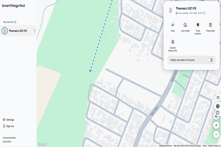 Samsungs offline-sökning förlitar sig på ett nätverk av närliggande Galaxy enheter för att anonymt och säkert vidarebefordra Bluetooth Low Energy-signaler. (Bildkälla: Notebookcheck - Darryl Linington)