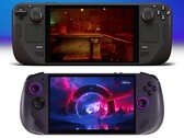 Steam Deck OLED (överst) och Lenovo Legion Go S (nederst). (Bildkälla: Valve och Best Buy, redigerad)