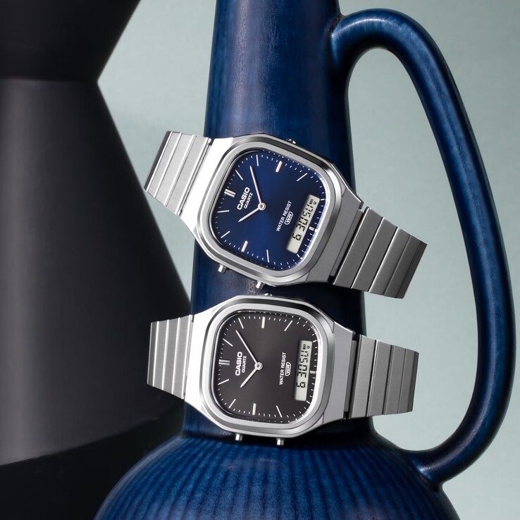 Casio AQ-240E-2A2 och AQ-240E-1A har en silverfärgad yta