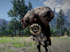 Kliff ses i ett landskap i Crimson Desert