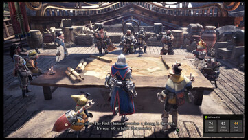 På bilden: En relativt skarp skärmdump som visar FPS för en ström av Monster Hunter World (Bildkälla: skärmdump tagen med tillstånd av Nvidias inbyggda app)
