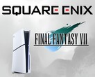 Square Enix och Final Fantasy 7-logotyper bredvid PS5 (Bildkälla: Square Enix, Sony PlayStation)