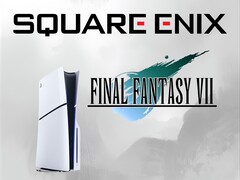 Square Enix och Final Fantasy 7-logotyper bredvid PS5 (Bildkälla: Square Enix, Sony PlayStation)