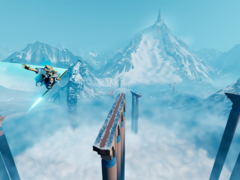 Sword of the Sea låter spelare korsa landskapet med ett &quot;Hoversword&quot;. På bilden - en skärmdump från spelet. (Bildkälla: Steam)