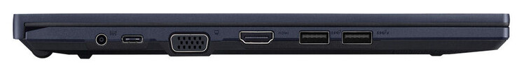 Vänster sida: USB 3.2 Gen 2 (USB-C), VGA, HDMI, 2x USB 3.2 Gen 2 (USB-A)