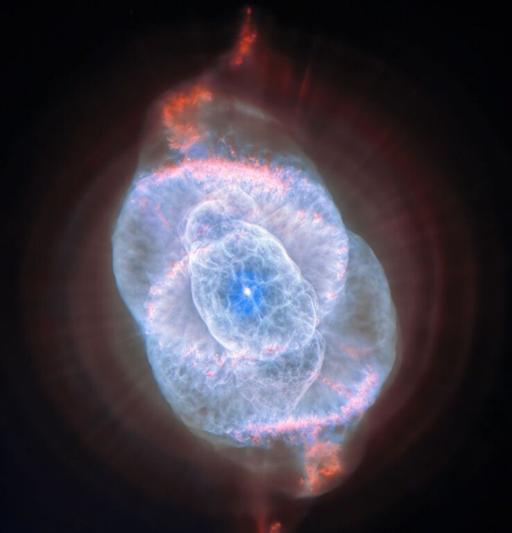 En bild tagen av rymdteleskopet Hubble som visar kattögonnebulosan.