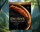 Blu-ray-utgåvan av Sagan om ringen – utökade versioner visas