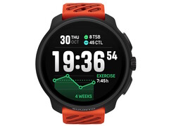 Suunto Race 2 smartklocka i korallorange har en 1,5-tums OLED-skärm som visar löpstatistik och klockslag. (Bildkälla: Suunto)
