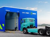 Batteribytesstation för tunga lastbilar.