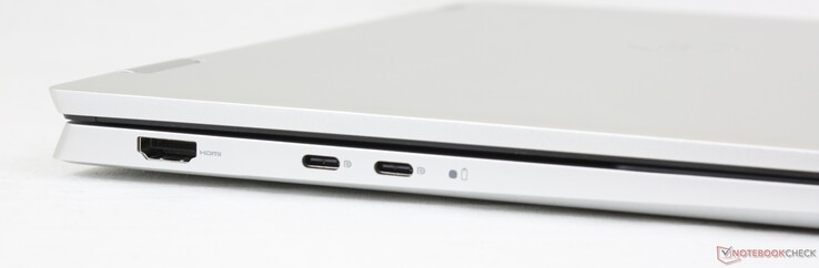 Vänster: HDMI 1.4, 2x USB-C 3.2 Gen. 2x2 med Power Delivery och DisplayPort
