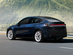 Model Y i färgen Marine Blue anländer till USA.