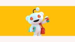 Reklambilder för Reddit Pro med plattformens maskot Snoo mot en gul bakgrund. (Bildkälla: Reddit)