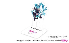Ett specialillustrerat stativ håller Sony Hatsune Miku Linkbuds Fit-öronsnäckorna. (Bildkälla: Sony)