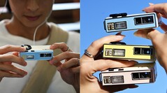 Yashica Y16 har en optisk sökare och blixt i ett kamerahus i retrostil.
