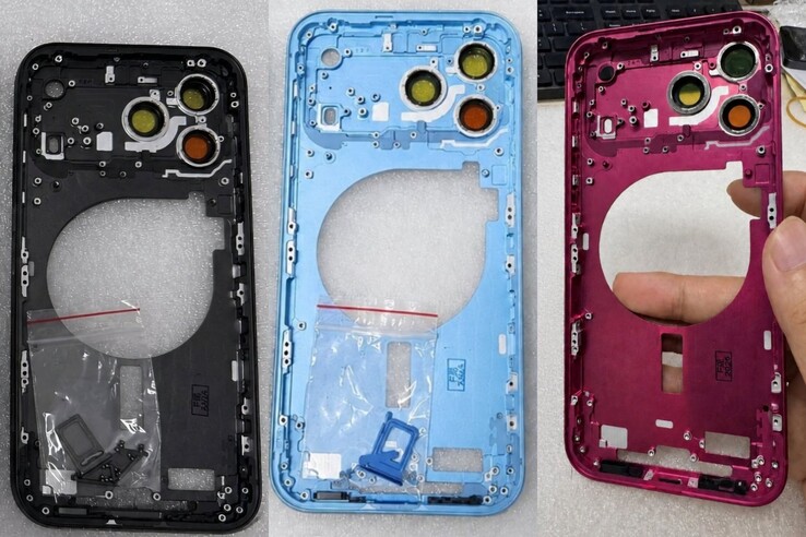De påstådda iPhone 18 Pro-bakpanelerna. Vi kan inte bekräfta om bilderna/delarna är äkta.