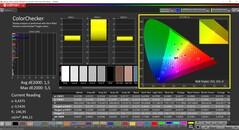 CalMAN ColorChecker (profil: kalibrerad, målfärgrymd: P3)
