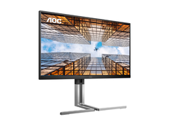 AOC U27U3X (bilden) har dubbla HDMI 2.1-portar, DisplayPort 1.4, USB-C-port (90W PD) och en USB 3.2 Gen1-port. (Bildkälla: AOC)