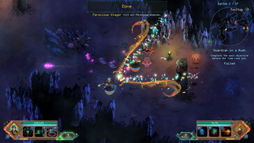 En bild som visar en strid i Children of Morta.