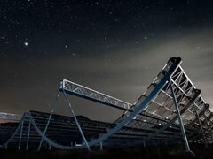 CHIME-teleskopet (Bildkälla: CHIME, Andre Renard, Dunlap Institute for Astronomy &amp;amp; Astrophysics, och University of Toronto; beskuren)