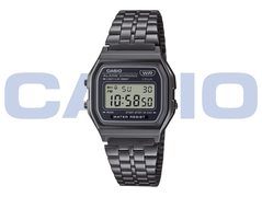 Den svarta förkromade Casio A158WETB-1A. (Bildkälla: Casio - redigerad)