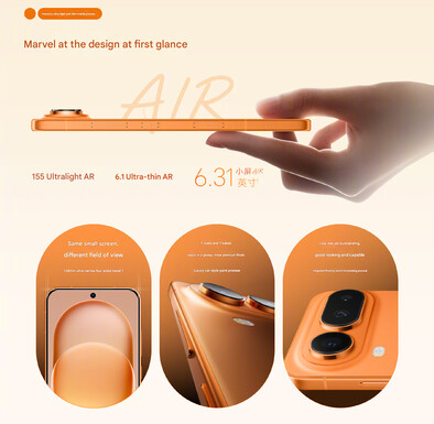 Design av Magic 8 Pro Air (Bildkälla: Honor - maskinöversatt)