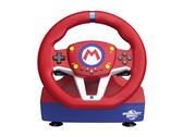 Hori Mario Kart Racing Wheel Pro Mini för Nintendo Switch 2 har Marios färgtema.