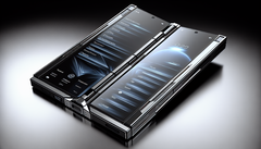 Vikbar iPhone sägs ha en 7,8-tums inre skärm. (Bildkälla: AI-generering med hjälp av Dall-E)