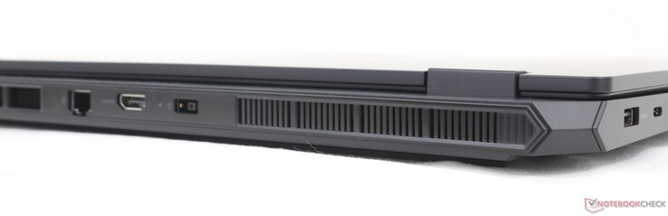 Baksida: RJ-45 (1 Gbps), HDMI 2.1, nätadapter