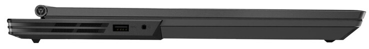 Vänster: USB 3.2 Gen 1 (typ A), kombinerad ljudanslutning