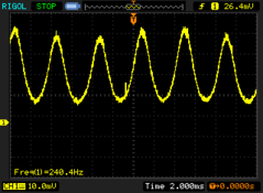 240 Hz PWM-flimmer vid en ljusstyrka på 50 % och lägre