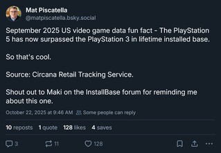 Circana PS5 installerad bas jämfört med PS3 (Bildkälla: Mat Piscatella Bluesky-konto)