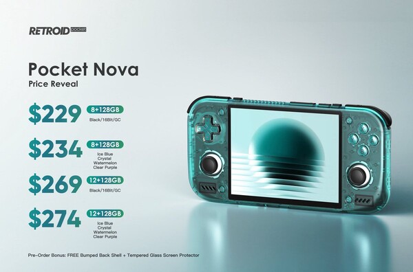 Retroid Pocket Nova finns i två utföranden och sju färger.
