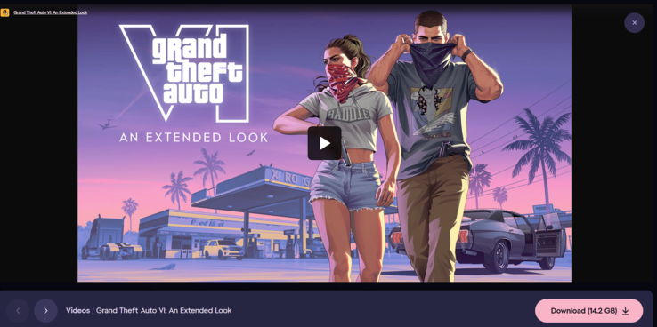 Den 26 minuter långa Extended Look-spelvideon för GTA 6 finns nu tillgänglig som en direkt nedladdning på 14,2 GB.