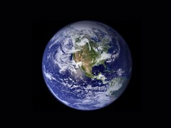 Den blå kulan (Bildkälla: NASA:s jordobservatorium; redigerad)