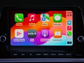 CarPlay-startskärm med appikoner på pekskärmen i en Kia