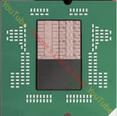 Ny information om AMD:s Zen 7-arkitektur har dykt upp; på bilden: en AMD Zen 7 CCD (bildkälla: Moore's Law is Dead på YouTube)