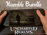 Uncharted Realms-paketet kommer att vara aktivt till och med den 23 augusti 2025. På bilden: Steam Deck som kör Fort Solis. (Bildkälla: Notebookcheck, Steam, and Humble Bundle - redigerad)