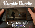 Uncharted Realms-paketet kommer att vara aktivt till och med den 23 augusti 2025. På bilden: Steam Deck som kör Fort Solis. (Bildkälla: Notebookcheck, Steam, and Humble Bundle - redigerad)