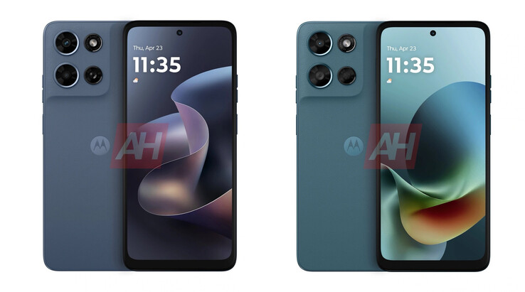 Moto G 2026 och Moto G Play 2026 från vänster till höger. (Bildkälla: via Android Headlines)