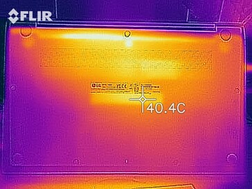 Värmefördelning under belastning (botten) - måttlig mängd värme