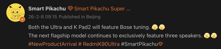 Läckan tyder på ett Bose-tunat högtalarsystem för Xiaomi Redmi K90 Ultra och K Pad 2.
