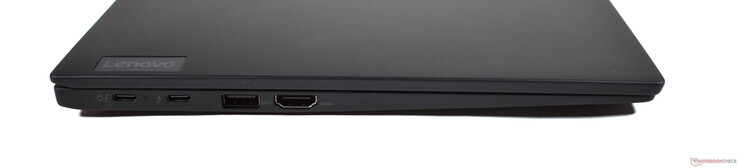 Vänster: 2x Thunderbolt 4, USB A 3.2 Gen 1, HDMI