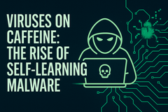 Hackerillustration med kretsdesign för skadlig kod (Bildkälla: AI-genererad konceptkonst)