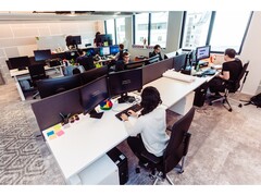 Ett fotografi som visar arbetsytan på Googles kontor i Frankrike i Paris. (Bildkälla: Google)
